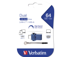 Verbatim USB3.0/USB-C Store&#039;n&#039;Go Dual 64GB, crno-plavi